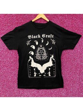 Black Craft Phases of The Moon Dark Astrology T-Shirt L